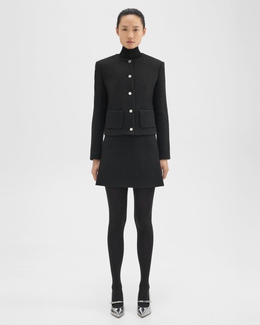 SZ 2 Theory High Waist Mini Skirt Wool-Tweed NEW
